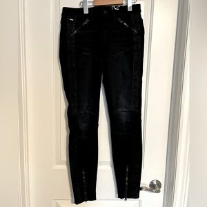 G-Star Raw Elwood 5620 3D Coal worn Mid Skinny Moto Oxford Denim Jeans. 29.